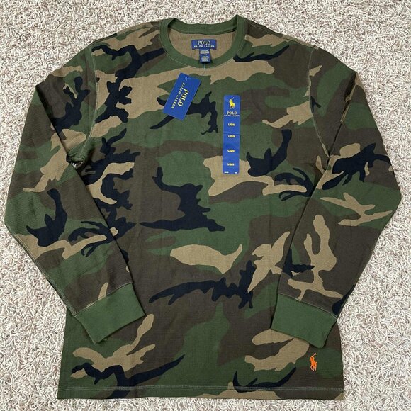 Polo Ralph Lauren Men's Camo Waffle-Knit Thermal Shirt, Size Large (New) - Picture 1 of 11